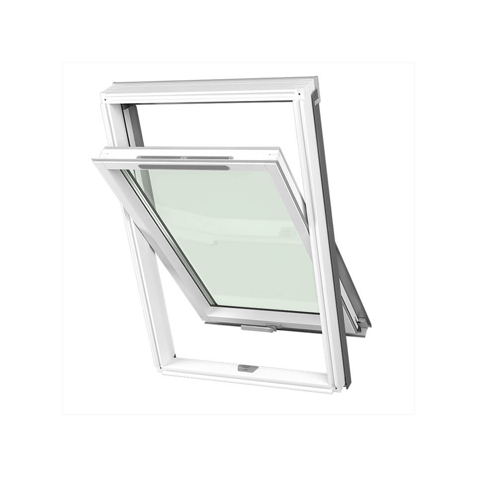 a white pitched roof window
