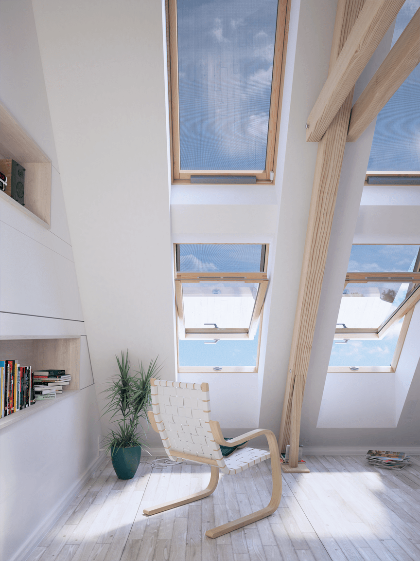 Two open roof windows