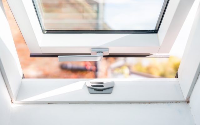 An open pitched roof window